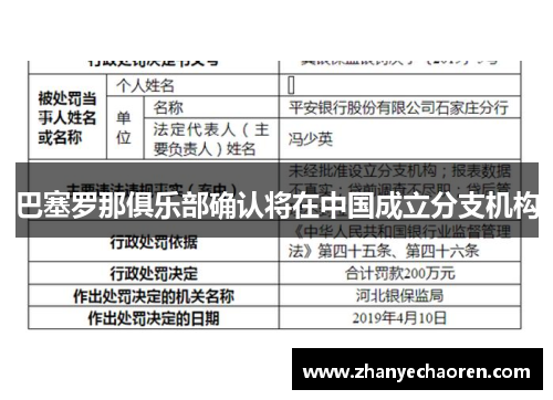 巴塞罗那俱乐部确认将在中国成立分支机构